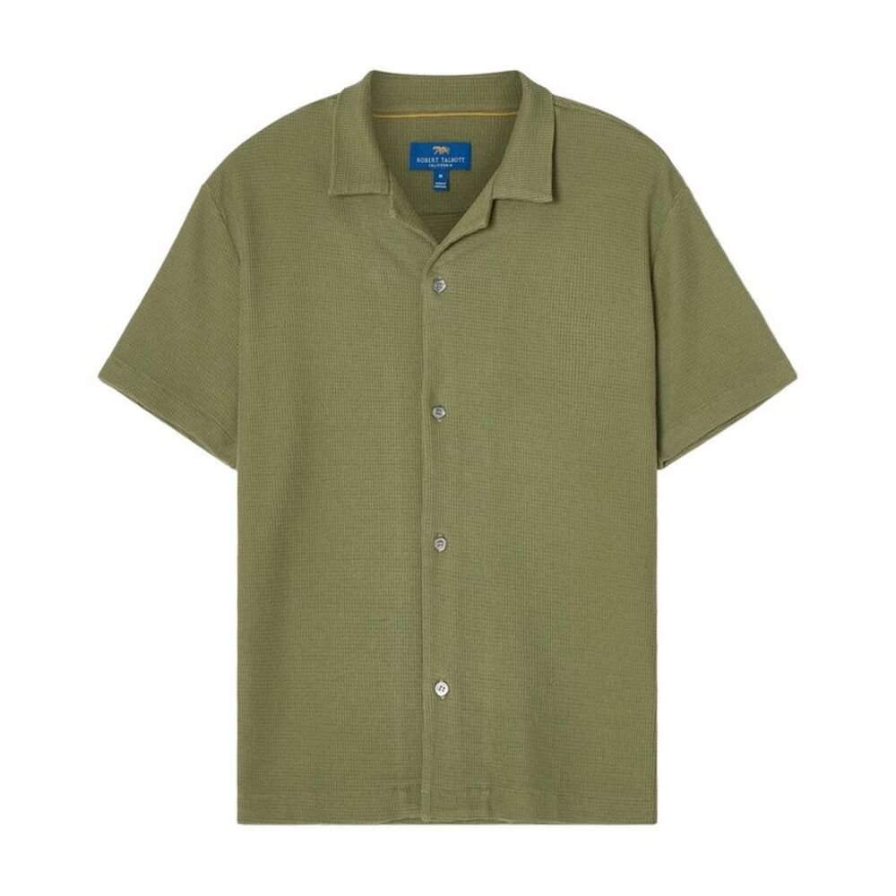 Robert Talbott Mens  Williams Waffle Knit Camp Shirt